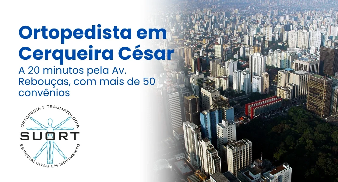 Ortopedista com convênio para moradores de Cerqueira César, SP, na SUORT Clínica Integrada em Perdizes